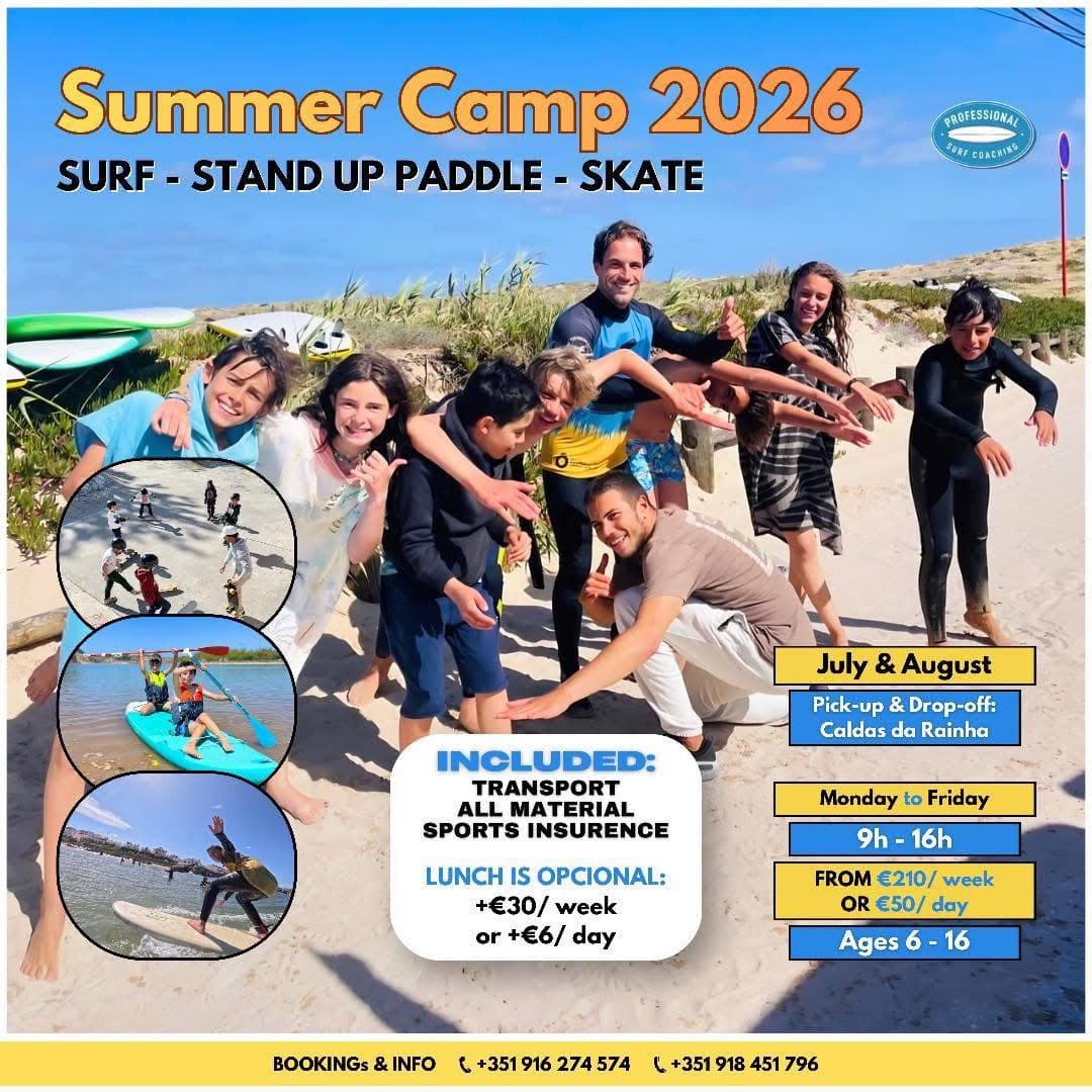 Flyer for Surf, Stand up Paddle, Skate Summer Camp