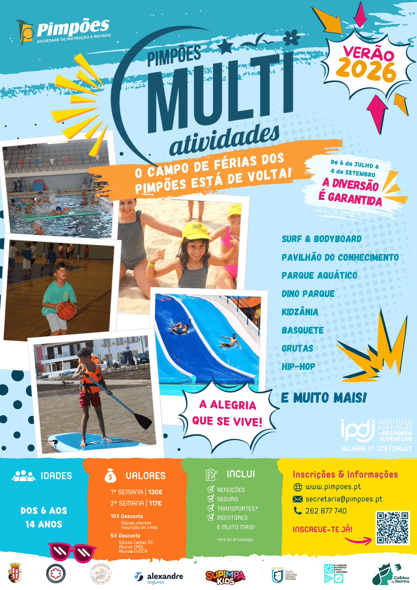 Flyer for Pimpões Multi Atividades - Summer Camp